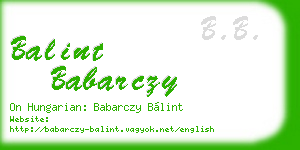 balint babarczy business card
